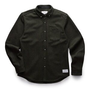 Mens Anian Modern Melton Wool Shirt 600GSM Size Medium Olive NEW